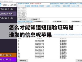 怎么才能知道短信验证码是谁发的信息呢苹果