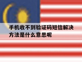 手机收不到验证码短信解决方法是什么意思呢