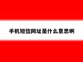 手机短信网址是什么意思啊