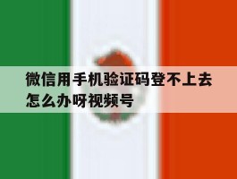 微信用手机验证码登不上去怎么办呀视频号