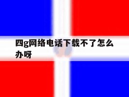 四g网络电话下载不了怎么办呀