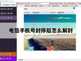 电信手机号封停后怎么解封