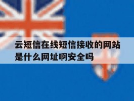 云短信在线短信接收的网站是什么网址啊安全吗