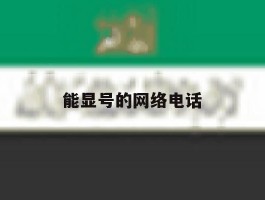 能显号的网络电话