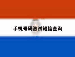 手机号码测试短信查询