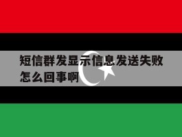 短信群发显示信息发送失败怎么回事啊