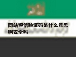网站短信验证码是什么意思啊安全吗