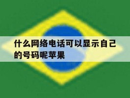 什么网络电话可以显示自己的号码呢苹果