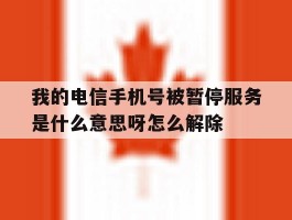 我的电信手机号被暂停服务是什么意思呀怎么解除