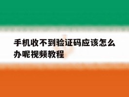 手机收不到验证码应该怎么办呢视频教程