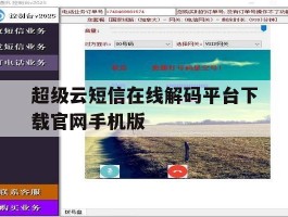 超级云短信在线解码平台下载官网手机版