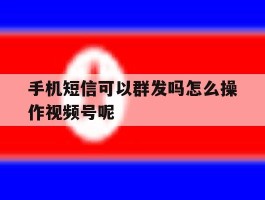 手机短信可以群发吗怎么操作视频号呢