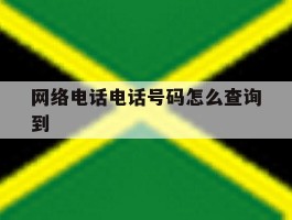 网络电话电话号码怎么查询到