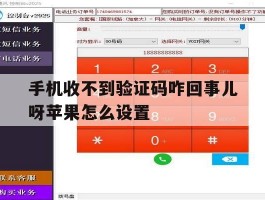 手机收不到验证码咋回事儿呀苹果怎么设置