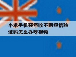 小米手机突然收不到短信验证码怎么办呀视频