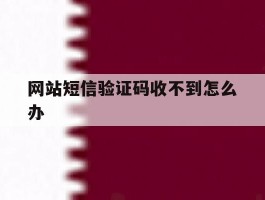 网站短信验证码收不到怎么办