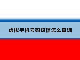 虚拟手机号码短信怎么查询