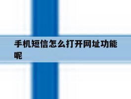 手机短信怎么打开网址功能呢