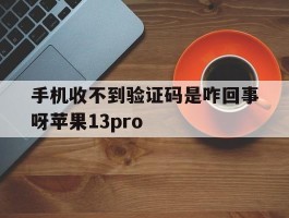 包含手机收不到验证码是咋回事呀苹果13pro的词条