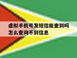 虚拟手机号发短信能查到吗怎么查询不到信息