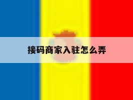 接码商家入驻怎么弄