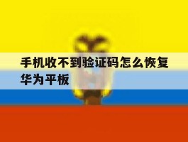 手机收不到验证码怎么恢复华为平板