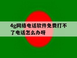 4g网络电话软件免费打不了电话怎么办呀