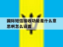国际短信接收功能是什么意思啊怎么设置