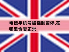电信手机号被强制暂停,在哪里恢复正常