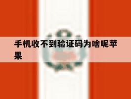 手机收不到验证码为啥呢苹果