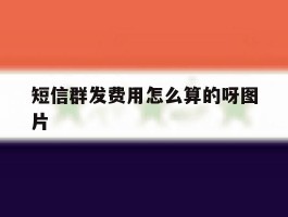 短信群发费用怎么算的呀图片