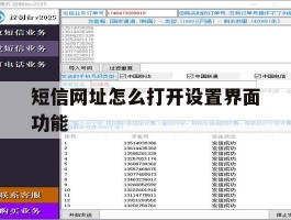 短信网址怎么打开设置界面功能