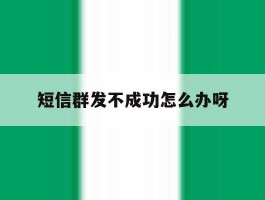 短信群发不成功怎么办呀