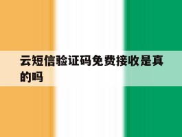 云短信验证码免费接收是真的吗