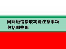 国际短信接收功能注意事项包括哪些呢