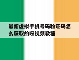 最新虚拟手机号码验证码怎么获取的呀视频教程