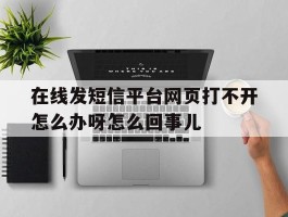 在线发短信平台网页打不开怎么办呀怎么回事儿
