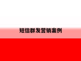 短信群发营销案例