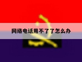 网络电话用不了了怎么办