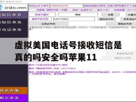 虚拟美国电话号接收短信是真的吗安全吗苹果11