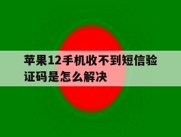 苹果12手机收不到短信验证码是怎么解决