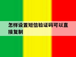 怎样设置短信验证码可以直接复制