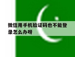 微信用手机验证码也不能登录怎么办呀