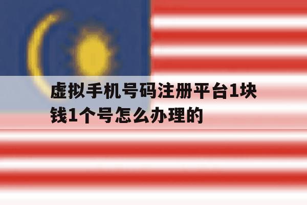 虚拟手机号码注册平台1块钱1个号怎么办理的