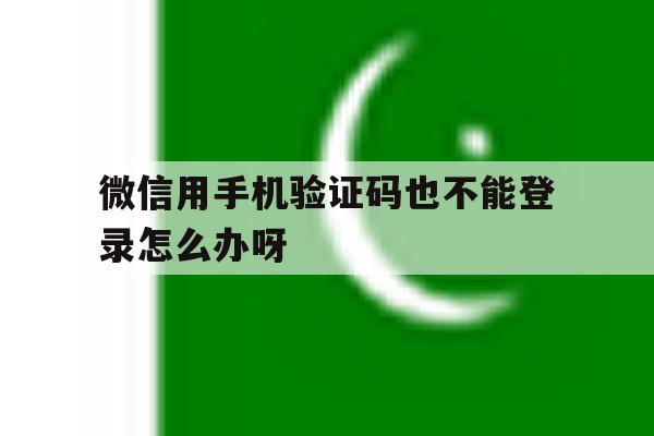 微信用手机验证码也不能登录怎么办呀
