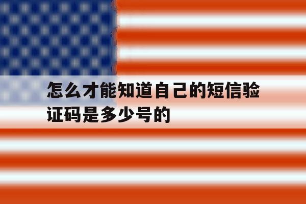 怎么才能知道自己的短信验证码是多少号的 怎么才能知道自己的短信验证码是多少号的