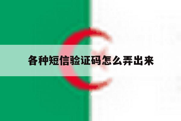 各种短信验证码怎么弄出来 各种短信验证码怎么弄出来